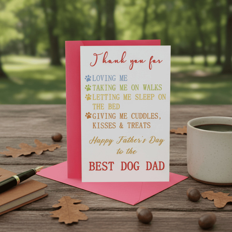Pawsome Pawther's Day Greeting Card for the Best Dog Dad Ever