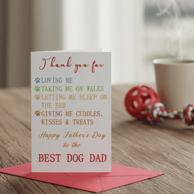 Pawsome Pawther's Day Greeting Card for the Best Dog Dad Ever