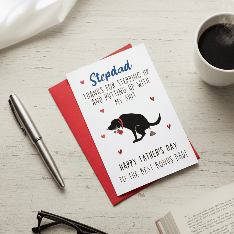Step Dad's Funny Father's Day Greeting Card from Bonus Kids Step Dad's Funny Father's Day Greeting Card from Bonus Kids