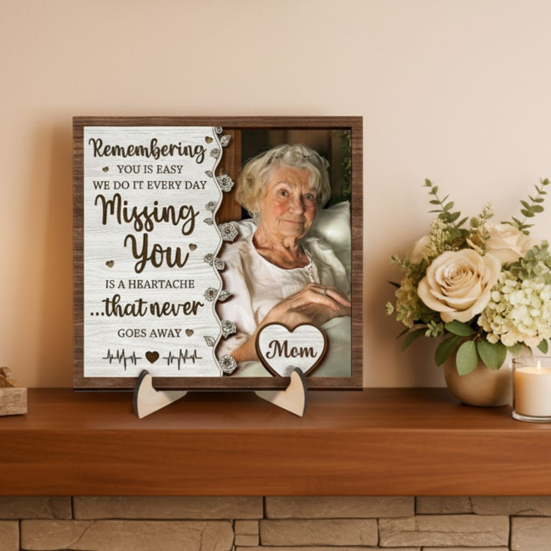 Always Remembered Photo Tribute Layer Wood Sign
