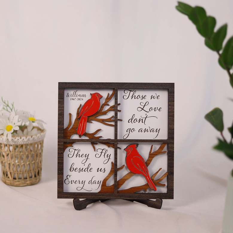 Cardinal Messenger of Hope Bespoke Layer Wood Sign Memorial Cardinal Messenger of Hope Bespoke Layer Wood Sign Memorial