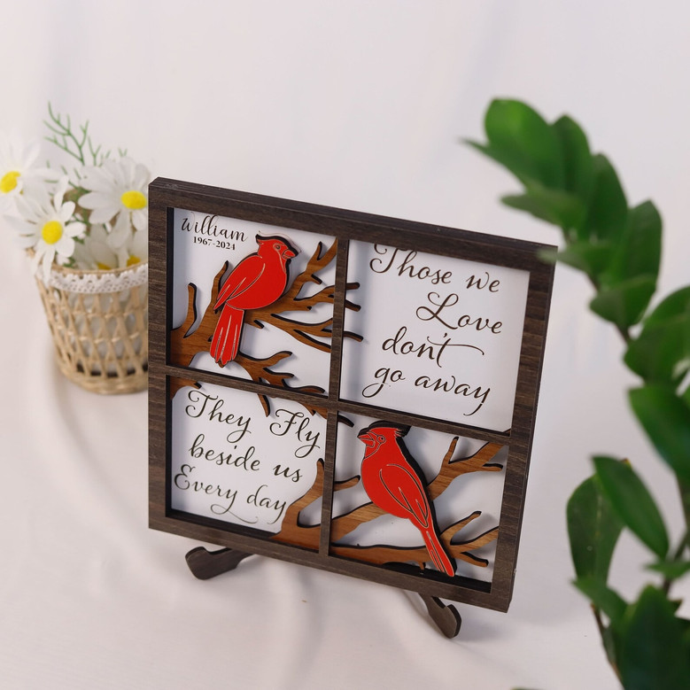 Cardinal Messenger of Hope Bespoke Layer Wood Sign Memorial Cardinal Messenger of Hope Bespoke Layer Wood Sign Memorial