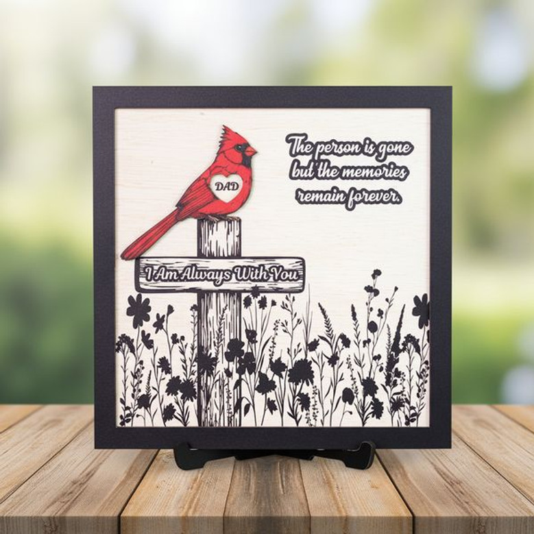 Cardinal Remembrance Layer Wood Sign Family Sympathy Gift Cardinal Remembrance Layer Wood Sign Family Sympathy Gift