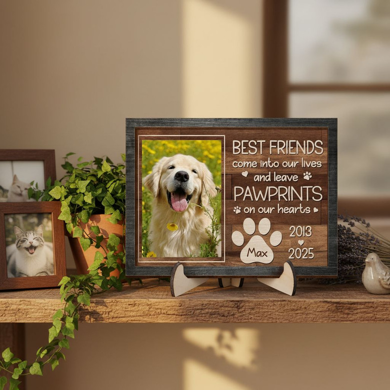 Cherished Pet Memories Custom Photo Layer Wood Sign Memorial Cherished Pet Memories Custom Photo Layer Wood Sign Memorial
