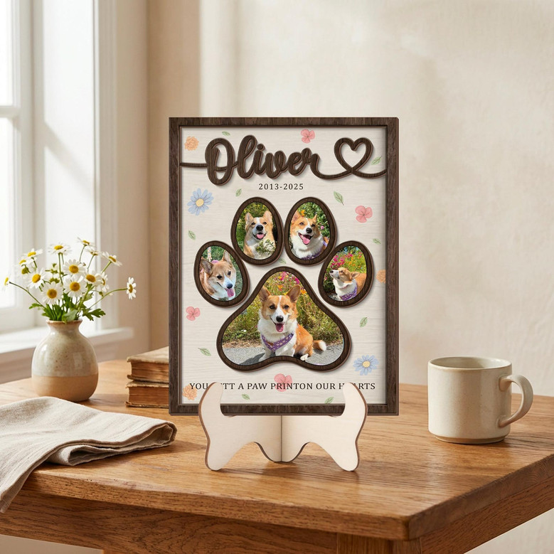Cherished Pet Photo Collage Layer Wood Sign Custom Dog Mom Gift Cherished Pet Photo Collage Layer Wood Sign Custom Dog Mom Gift