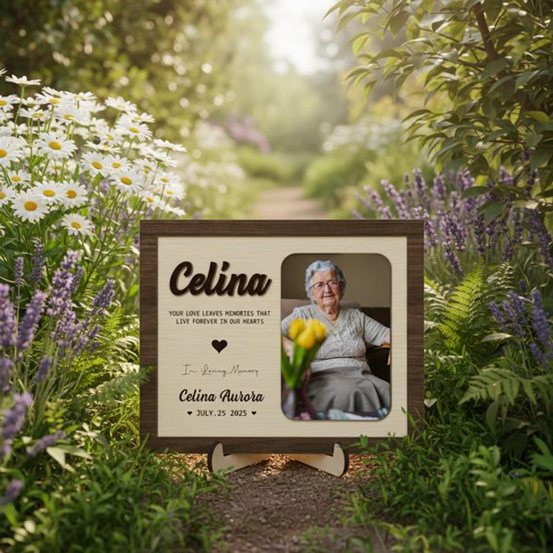 Cherished Remembrance Photo Keepsake Layer Wood Sign Cherished Remembrance Photo Keepsake Layer Wood Sign