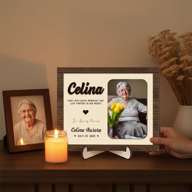 Cherished Remembrance Photo Keepsake Layer Wood Sign Cherished Remembrance Photo Keepsake Layer Wood Sign