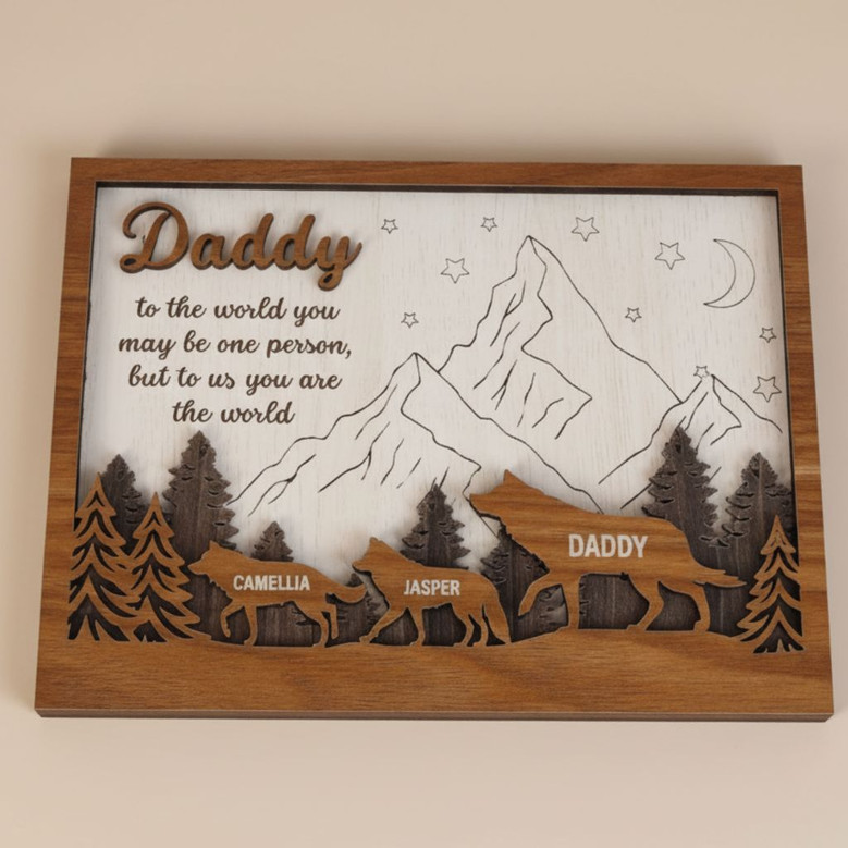 Custom Fathers Day Layer Wood Sign Meaningful Gift from Kids Custom Fathers Day Layer Wood Sign Meaningful Gift from Kids