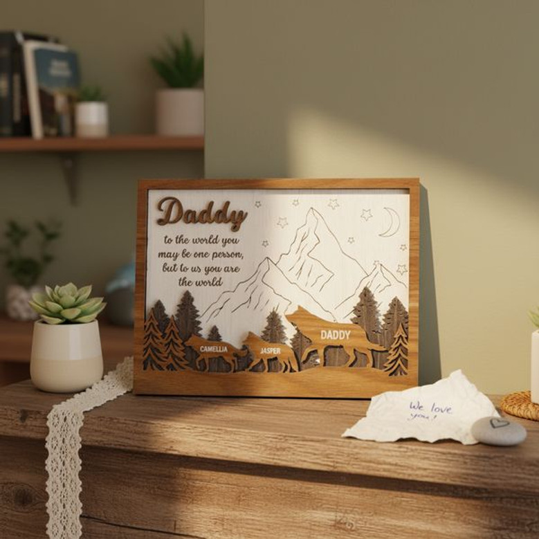 Custom Fathers Day Layer Wood Sign Meaningful Gift from Kids Custom Fathers Day Layer Wood Sign Meaningful Gift from Kids