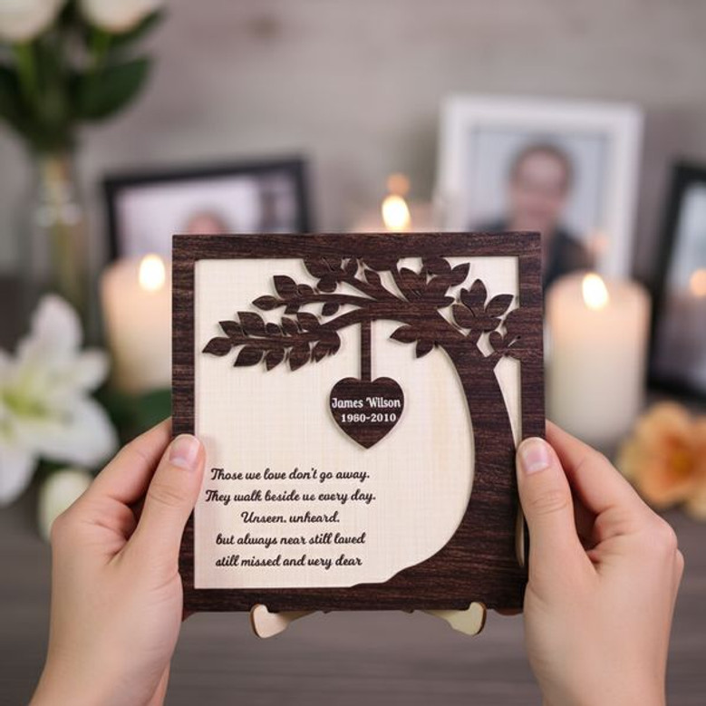 Everlasting Roots Memorial Layer Wood Sign Family Remembrance