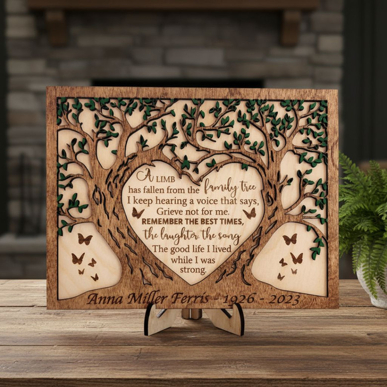 Family Tree Memorial Layer Wood Sign Custom Sympathy Keepsake Family Tree Memorial Layer Wood Sign Custom Sympathy Keepsake