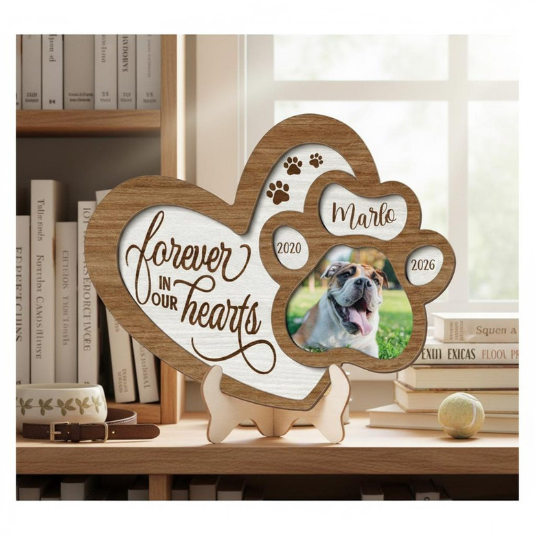 Forever in My Heart Layer Wood Sign Custom Pet Memorial Plaque