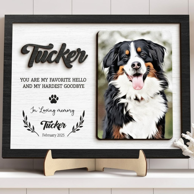 Heartfelt Pet Sympathy Gift Custom Dog Photo Layer Wood Sign