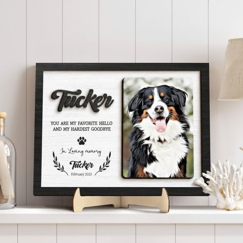 Heartfelt Pet Sympathy Gift Custom Dog Photo Layer Wood Sign