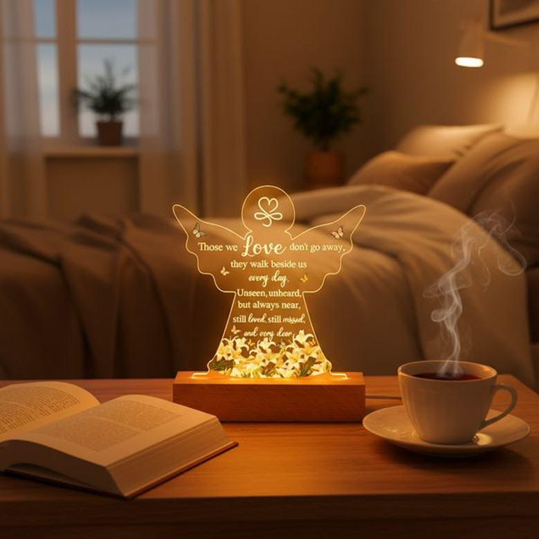 3D Angel Airplane Memorial Night Light Aviator Sympathy Gift 3D Angel Airplane Memorial Night Light Aviator Sympathy Gift