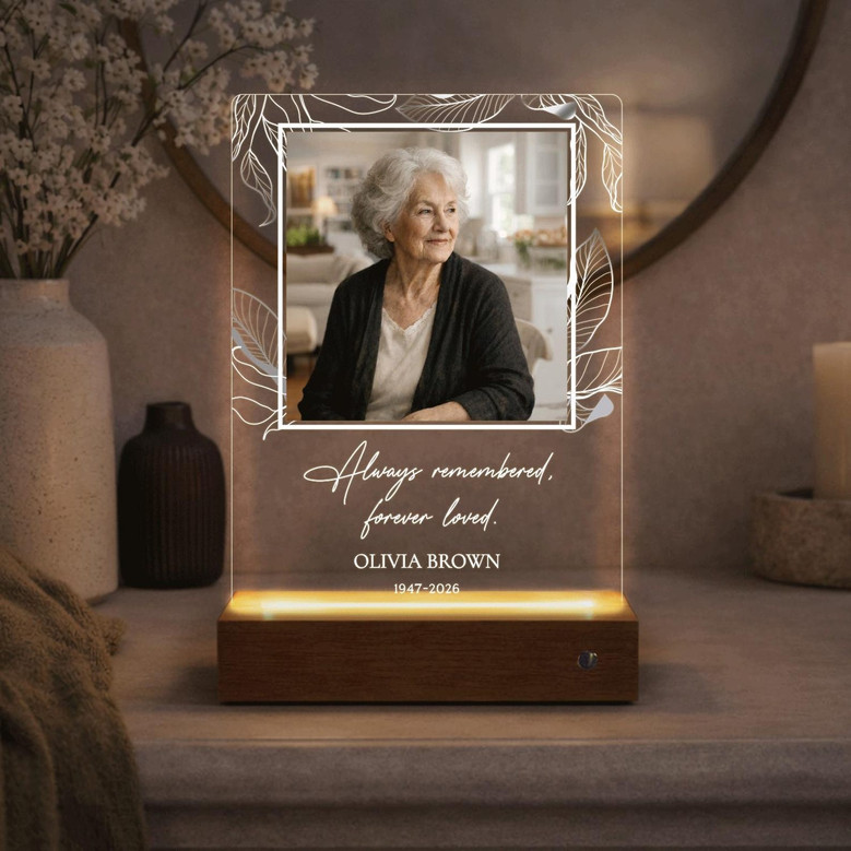 Cherish Them Always Custom Photo Memorial Night Light Cherish Them Always Custom Photo Memorial Night Light