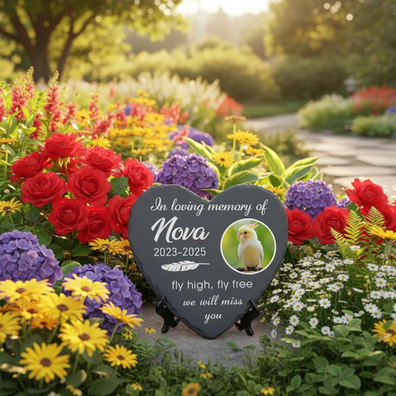 Cherished Memories Custom Photo Pet Memorial Garden Stone Cherished Memories Custom Photo Pet Memorial Garden Stone