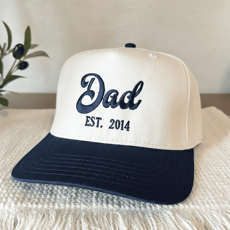 Custom EST Year Gift - Embroidered Mid Profile Baseball Cap