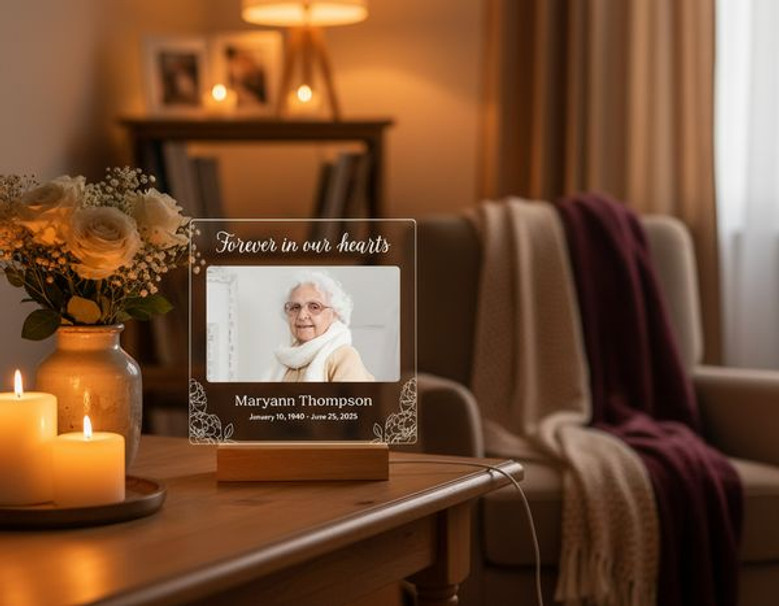 Custom LED Memorial Photo Night Light Radiant Tribute