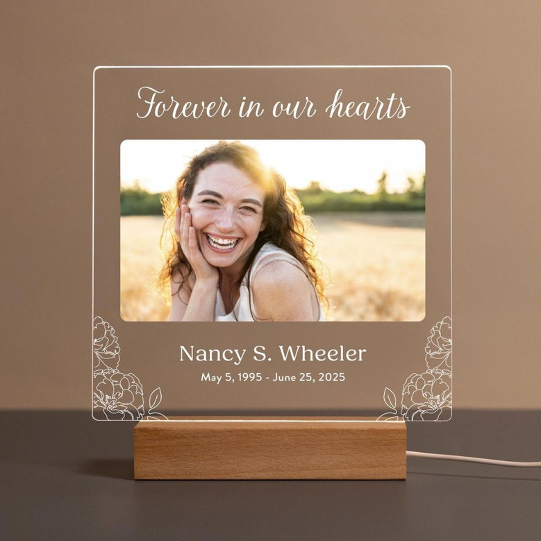 Custom LED Memorial Photo Night Light Radiant Tribute