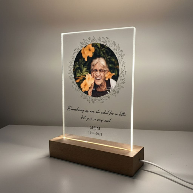 Custom Mom Memorial LED Night Light – Remembering Her Love Forever Custom Mom Memorial LED Night Light – Remembering Her Love Forever