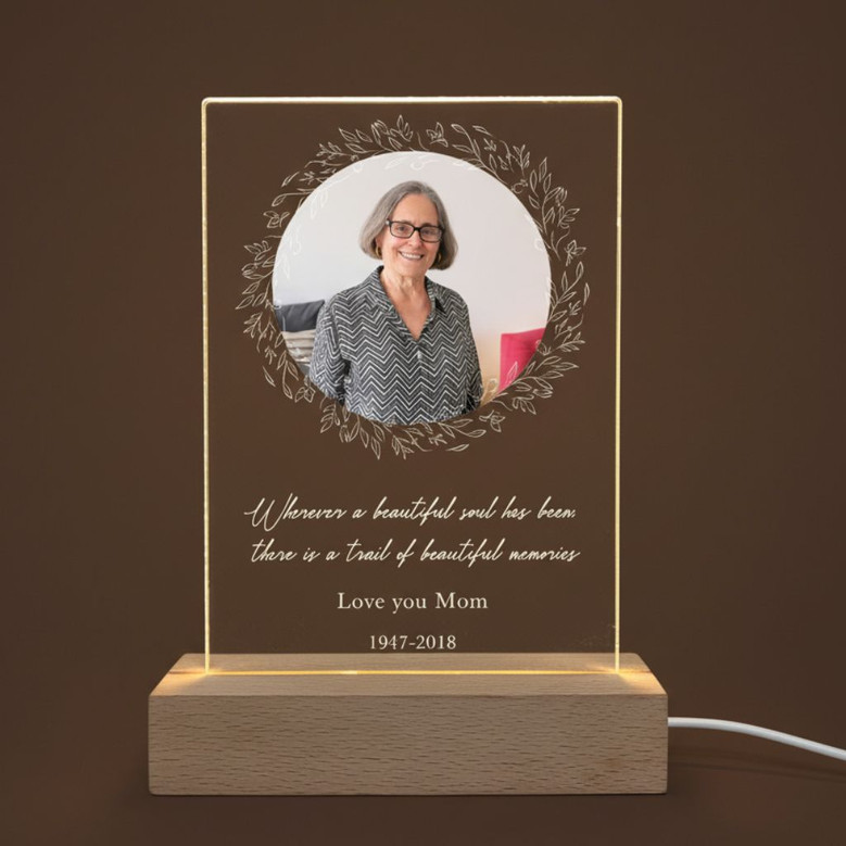 Custom Mom Memorial LED Night Light – Remembering Her Love Forever Custom Mom Memorial LED Night Light – Remembering Her Love Forever