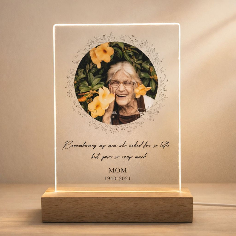 Custom Mom Memorial LED Night Light – Remembering Her Love Forever Custom Mom Memorial LED Night Light – Remembering Her Love Forever