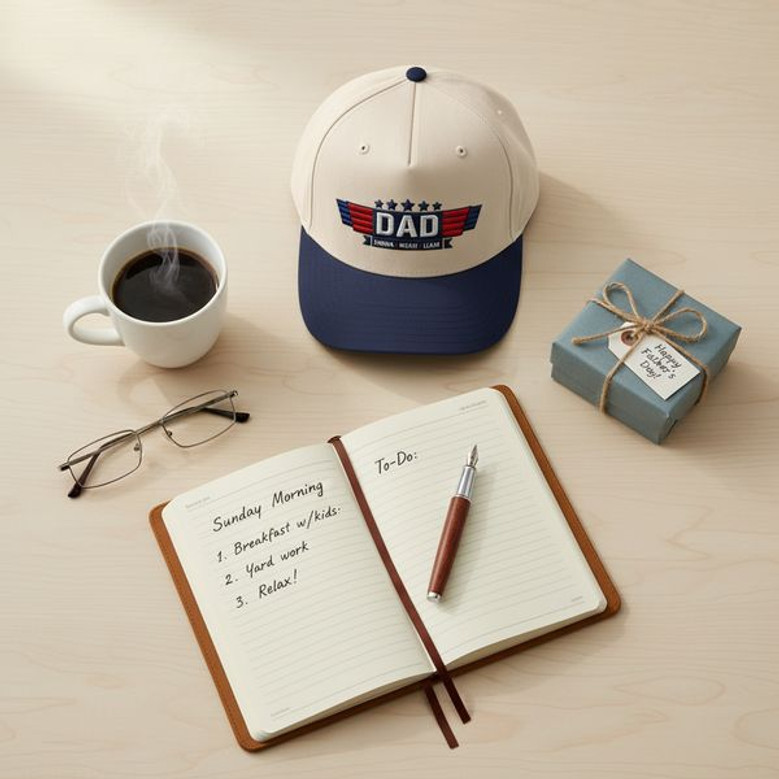 Custom Papa Names - Embroidered Mid Profile Baseball Cap