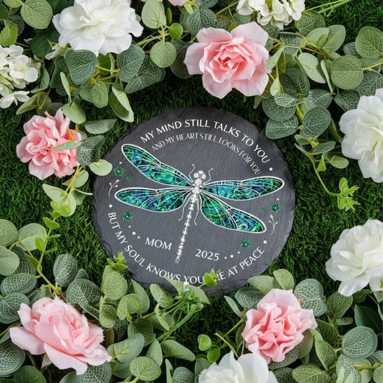 Dragonfly Memorial Garden Stone Custom Remembrance Gift Dragonfly Memorial Garden Stone Custom Remembrance Gift