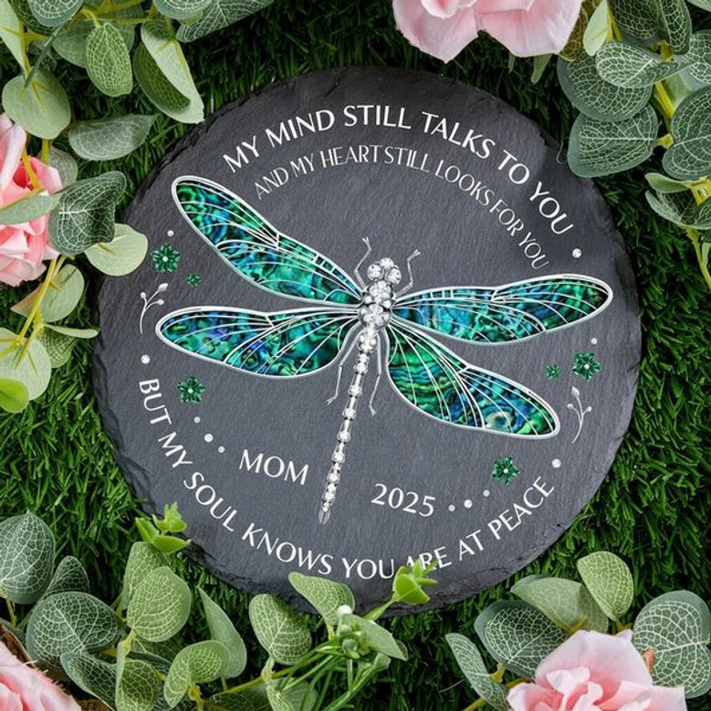 Dragonfly Memorial Garden Stone Custom Remembrance Gift Dragonfly Memorial Garden Stone Custom Remembrance Gift