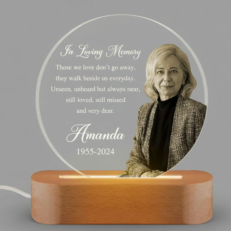 Everlasting Night Light Personalized Parent Memorial Plaque