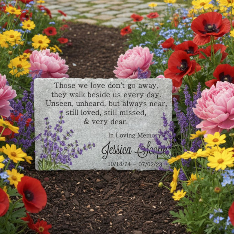 Forever Remembered Memorial Garden Stone Custom Sympathy Gift Forever Remembered Memorial Garden Stone Custom Sympathy Gift