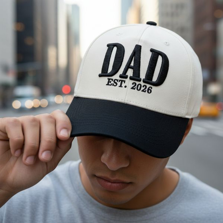 New Dad Embroidered Mid Profile Baseball Cap - Husband's Gift
