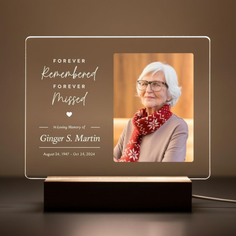 Personalized Memorial LED Night Light – Forever Remembered Gift Personalized Memorial LED Night Light – Forever Remembered Gift