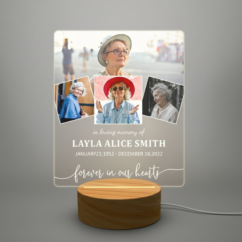 Personalized Photo Memorial LED Night Light Multiple Photos Mom Gift Personalized Photo Memorial LED Night Light Multiple Photos Mom Gift