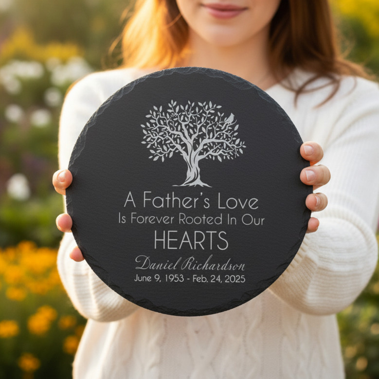 Remembrance Poem Slate Memorial Garden Stone for Mom and Dad