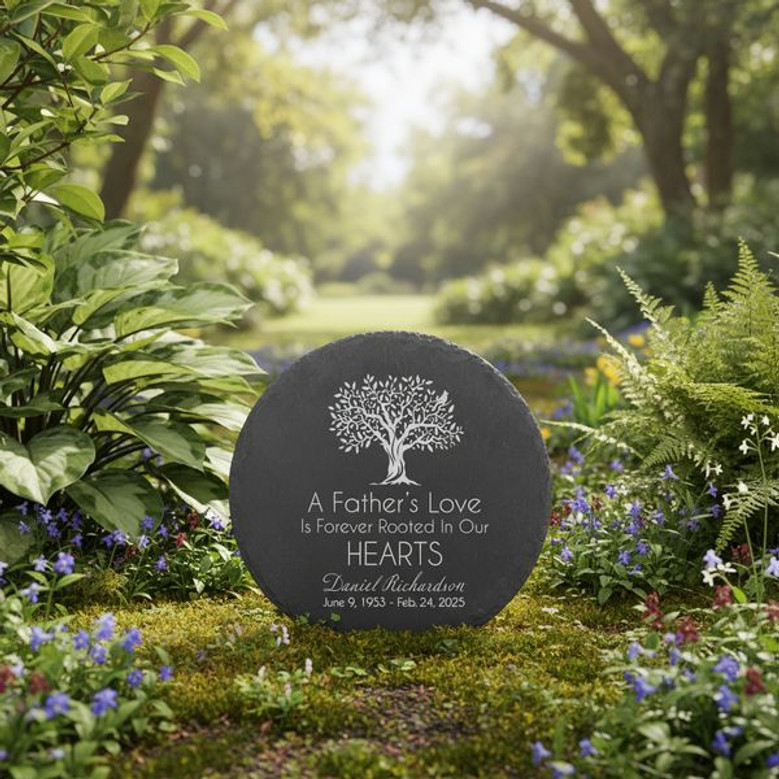 Remembrance Poem Slate Memorial Garden Stone for Mom and Dad