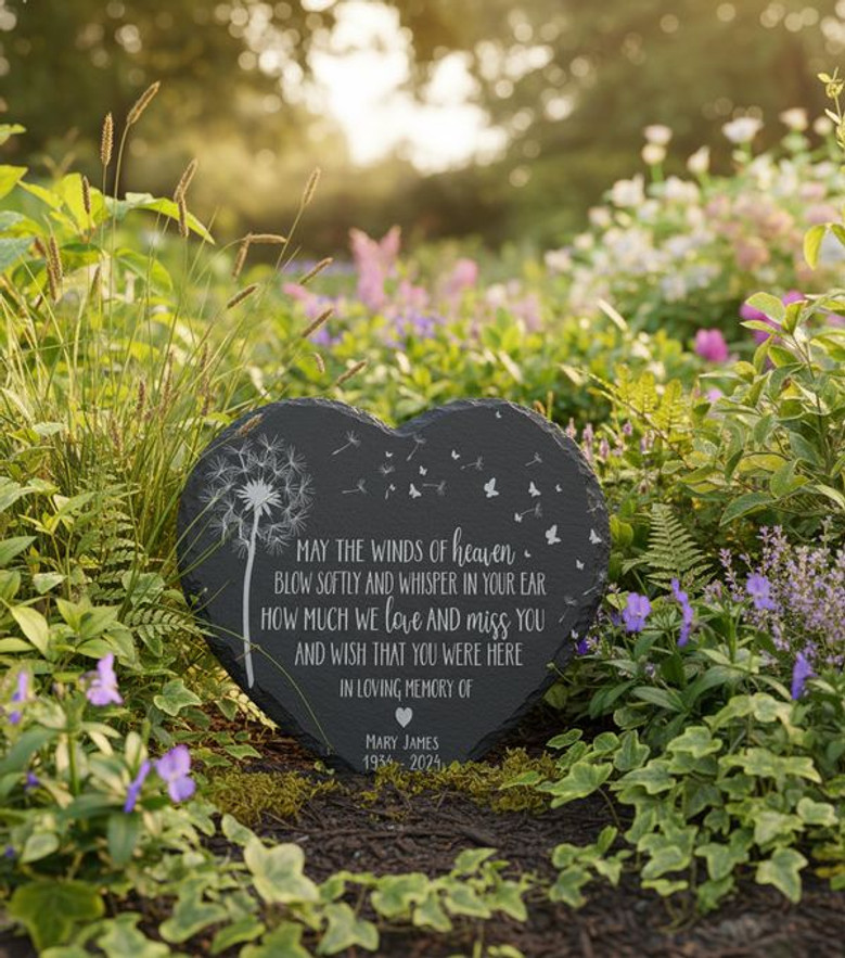 Winds of Heaven Softly Blow Memorial Garden Stone Tribute
