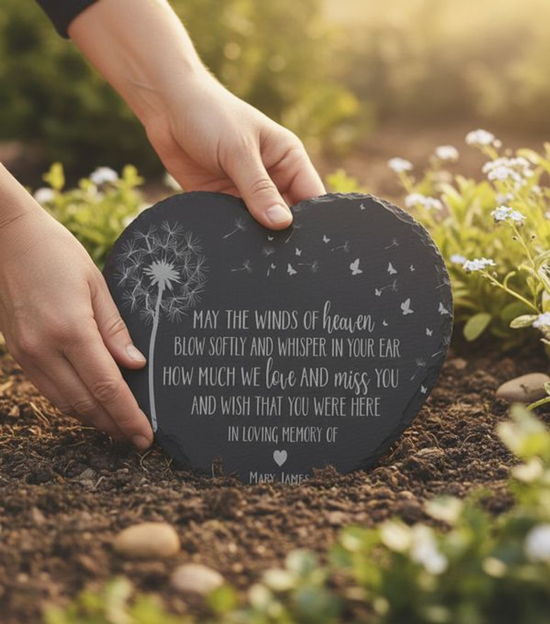 Winds of Heaven Softly Blow Memorial Garden Stone Tribute