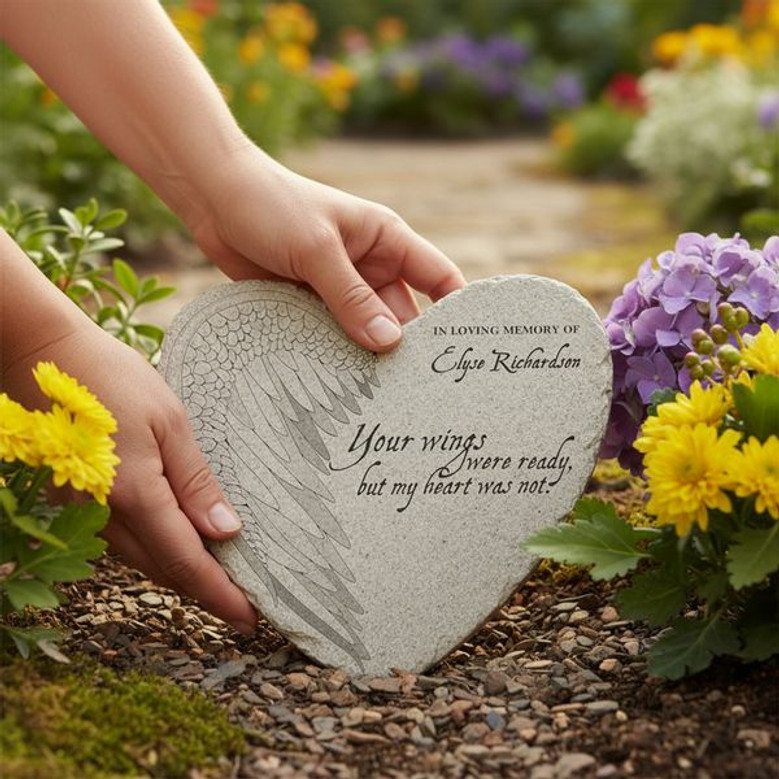 Your Wings Memorial Garden Stone Heartfelt Personalized Tribute Your Wings Memorial Garden Stone Heartfelt Personalized Tribute
