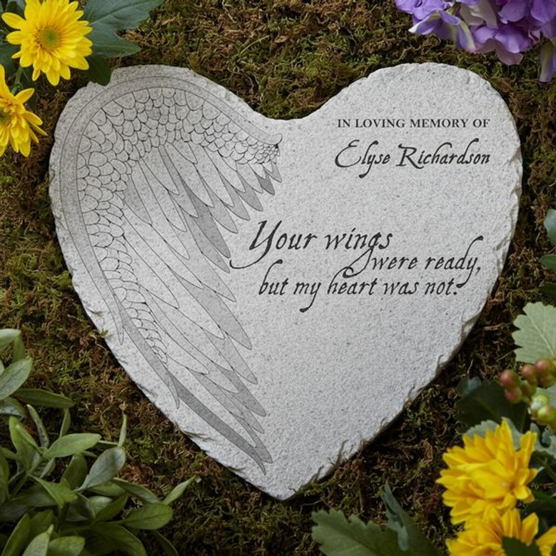Your Wings Memorial Garden Stone Heartfelt Personalized Tribute Your Wings Memorial Garden Stone Heartfelt Personalized Tribute