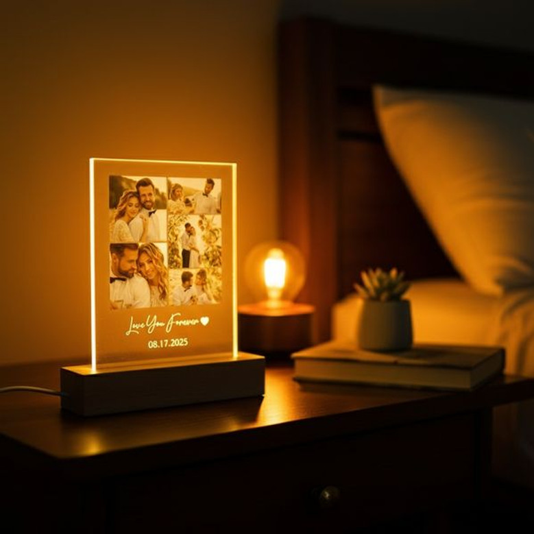 A Elegant Collage of Love Custom Memorial Light Night Photo Gift A Elegant Collage of Love Custom Memorial Light Night Photo Gift