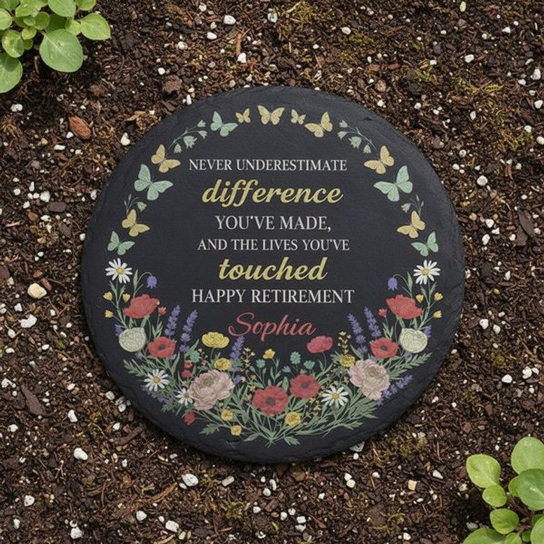 A Life in Bloom Custom Floral Memorial Garden Stone Slate A Life in Bloom Custom Floral Memorial Garden Stone Slate