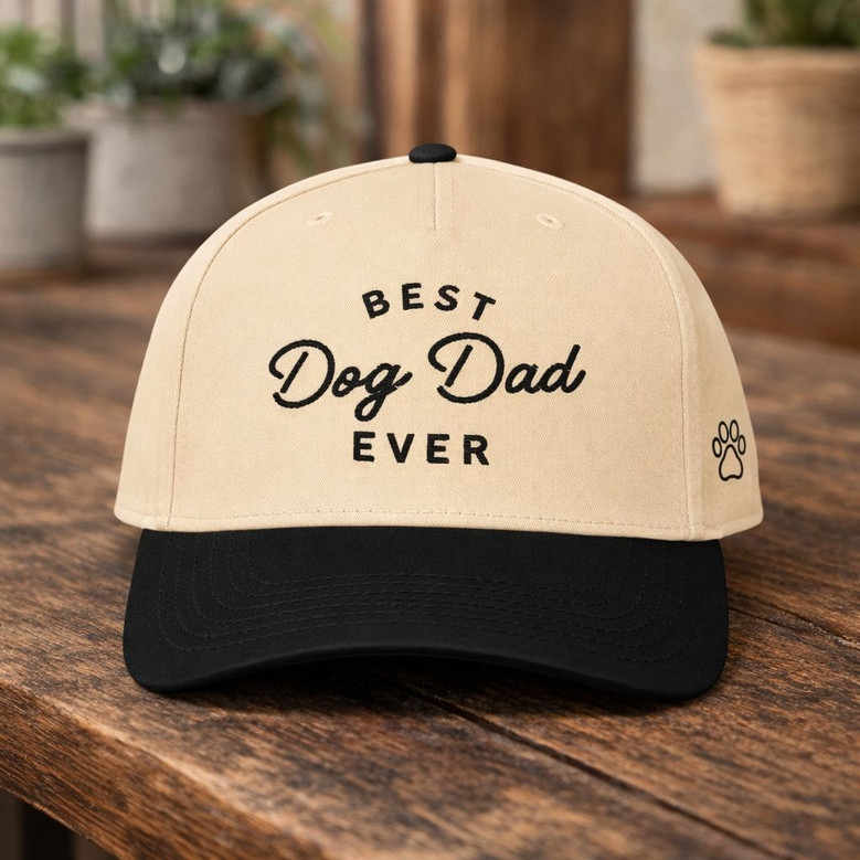 Best Dog Dad Ever - Embroidered Mid Profile Baseball Cap Gift Best Dog Dad Ever - Embroidered Mid Profile Baseball Cap Gift