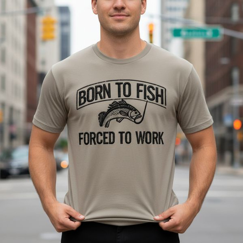 Born to Fish Embroidered Comfort Colors T-shirt Dad Gift Born to Fish Embroidered Comfort Colors T-shirt Dad Gift