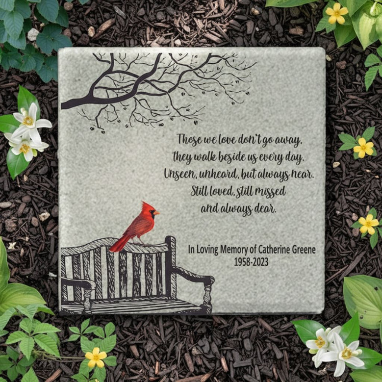 Cardinal Messenger Custom Memorial Garden Stone Gift Cardinal Messenger Custom Memorial Garden Stone Gift