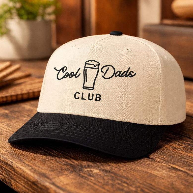 Cool Dads Club - Beer Glass Embroidered Mid Profile Baseball Cap