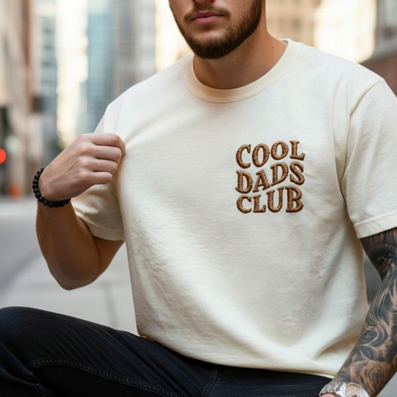 Cool Dads Club Style - Embroidered Comfort Colors T-shirt