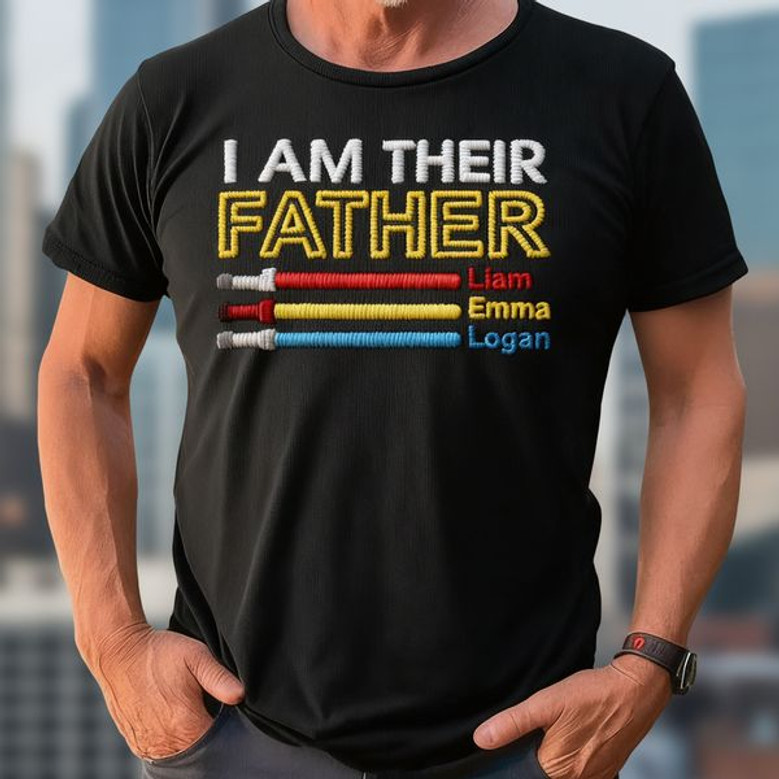 Custom Galaxy Father Embroidered Comfort Colors T-shirt
