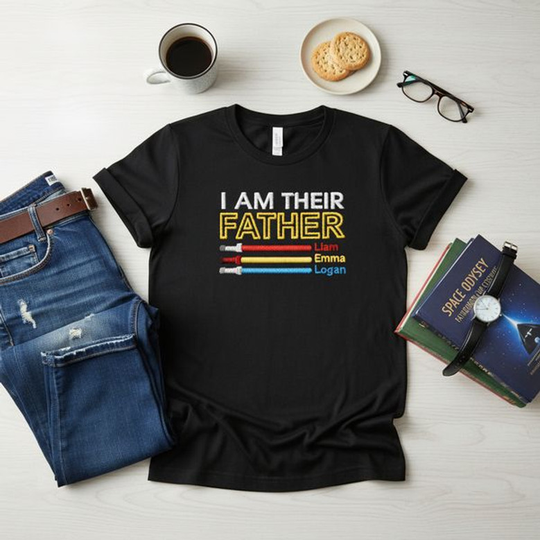 Custom Galaxy Father Embroidered Comfort Colors T-shirt